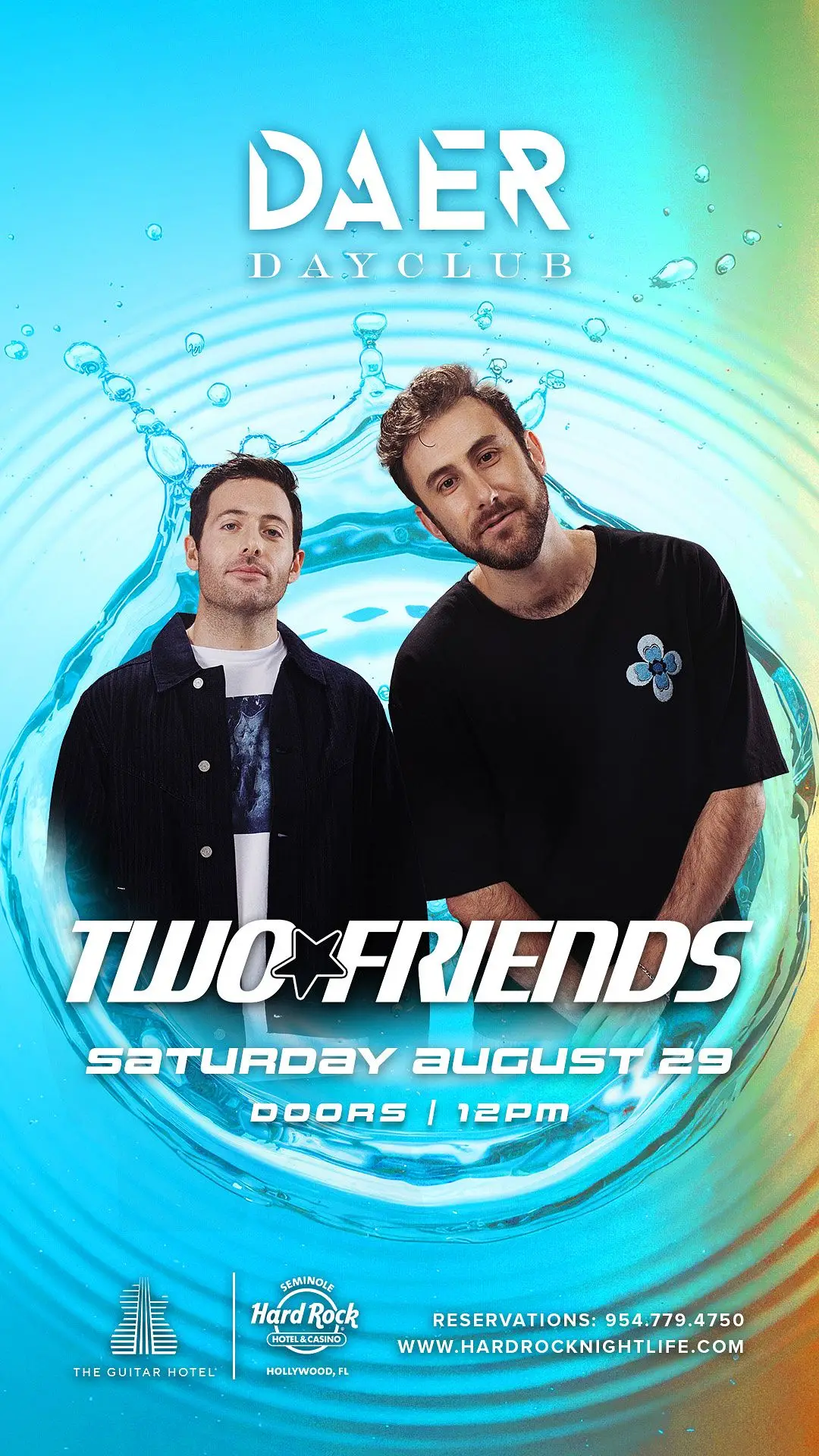 Two Friends at DAER Dayclub flyer